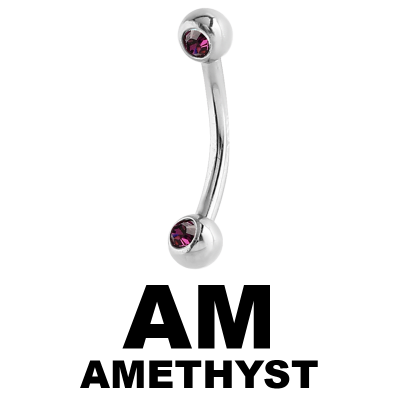 Surgical Stell Double Jewelled Micro Bananabell Orecchio