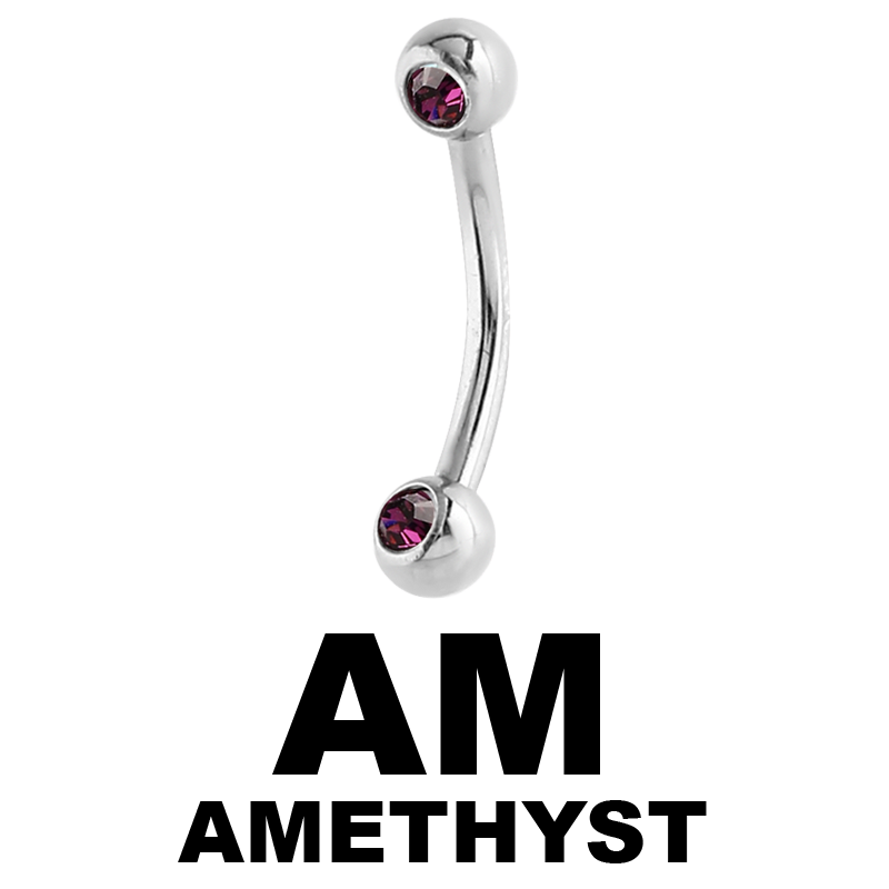 Surgical Stell Double Jewelled Micro Bananabell Orecchio