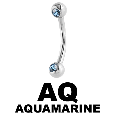 Surgical Stell Double Jewelled Micro Bananabell Orecchio