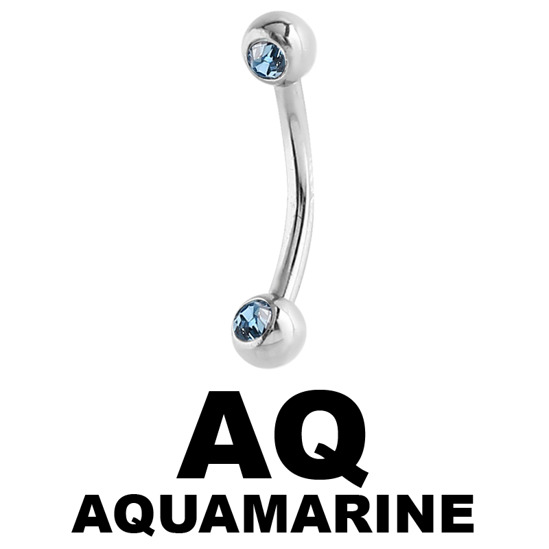 Surgical Stell Double Jewelled Micro Bananabell Orecchio