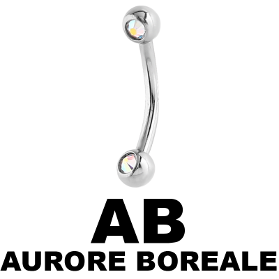 Surgical Stell Double Jewelled Micro Bananabell Orecchio