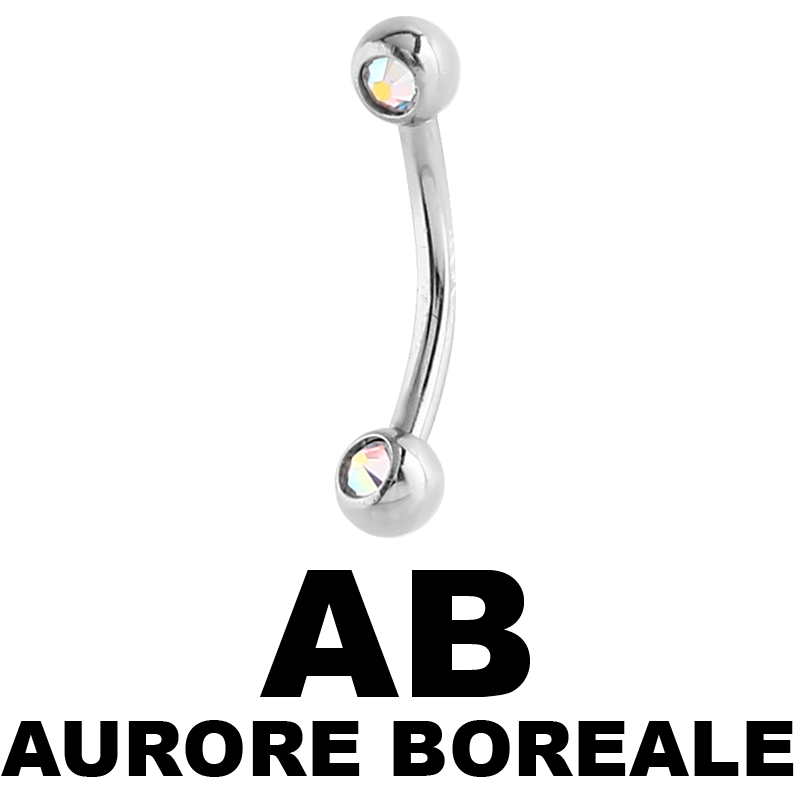 Surgical Stell Double Jewelled Micro Bananabell Orecchio