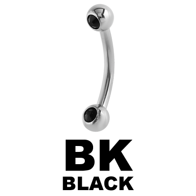 Surgical Stell Double Jewelled Micro Bananabell Orecchio