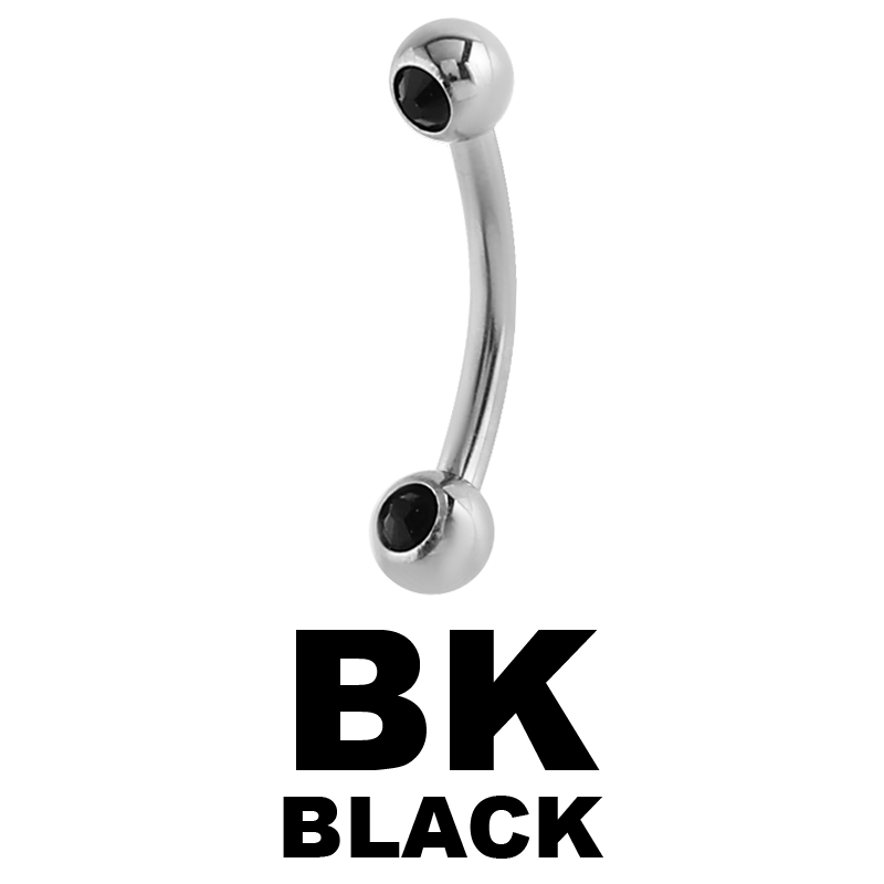 Surgical Stell Double Jewelled Micro Bananabell Orecchio