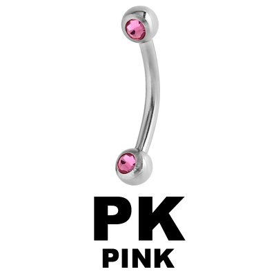 Surgical Stell Double Jewelled Micro Bananabell Orecchio