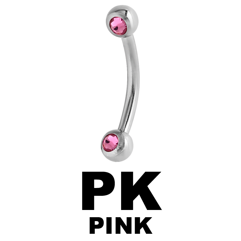 Surgical Stell Double Jewelled Micro Bananabell Orecchio
