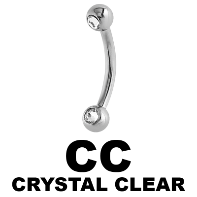 Surgical Stell Double Jewelled Micro Bananabell Orecchio