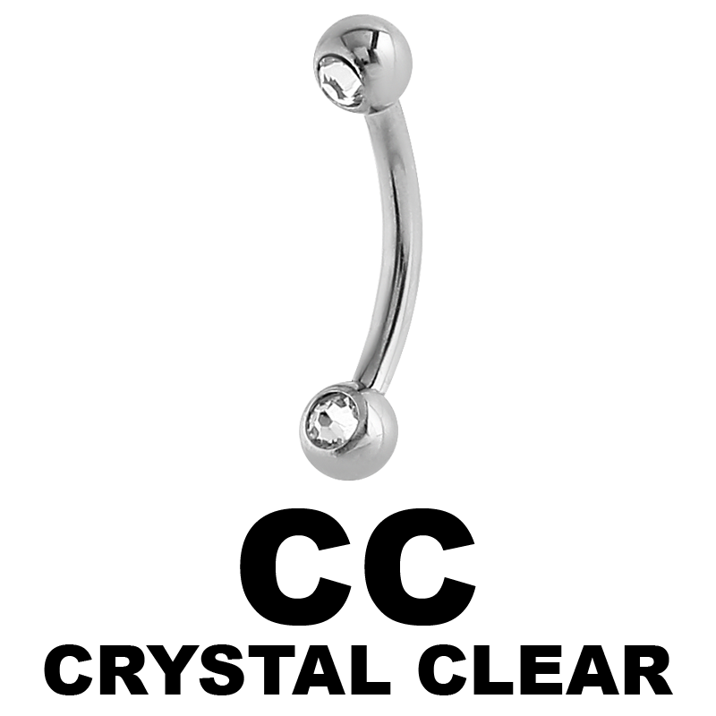 Surgical Stell Double Jewelled Micro Bananabell Orecchio