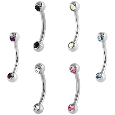 Surgical Stell Double Jewelled Micro Bananabell Orecchio