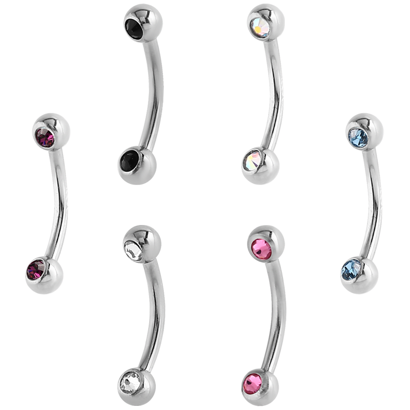 Surgical Stell Double Jewelled Micro Bananabell Orecchio