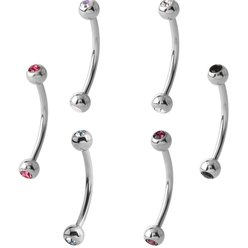 Surgical Stell Double Jewelled Micro Bananabell Orecchio