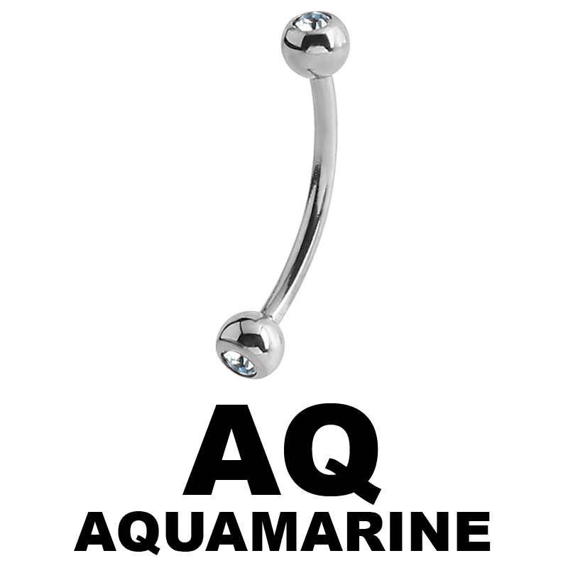 Surgical Stell Double Jewelled Micro Bananabell Orecchio