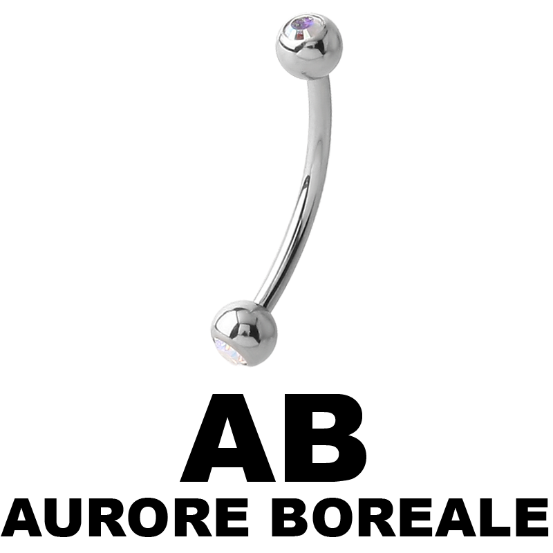 Surgical Stell Double Jewelled Micro Bananabell Orecchio