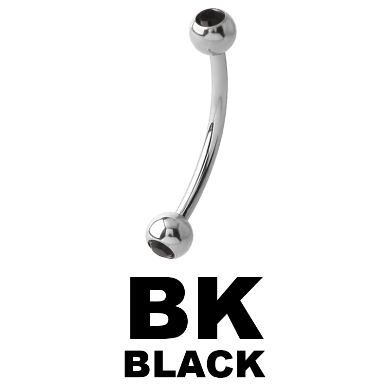 Surgical Stell Double Jewelled Micro Bananabell Orecchio