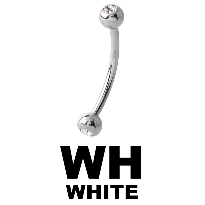 Surgical Stell Double Jewelled Micro Bananabell Orecchio