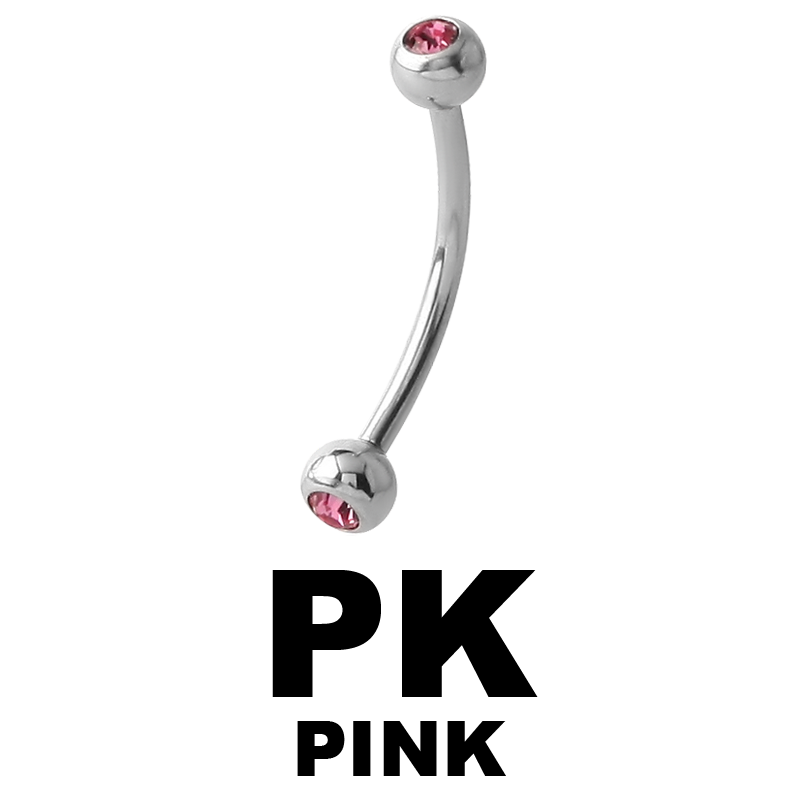 Surgical Stell Double Jewelled Micro Bananabell Orecchio