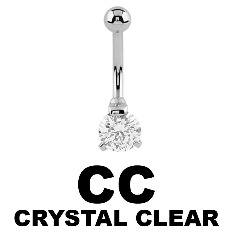 Internally Threaded Jewelled Steel Cast Bananabell Ombelico