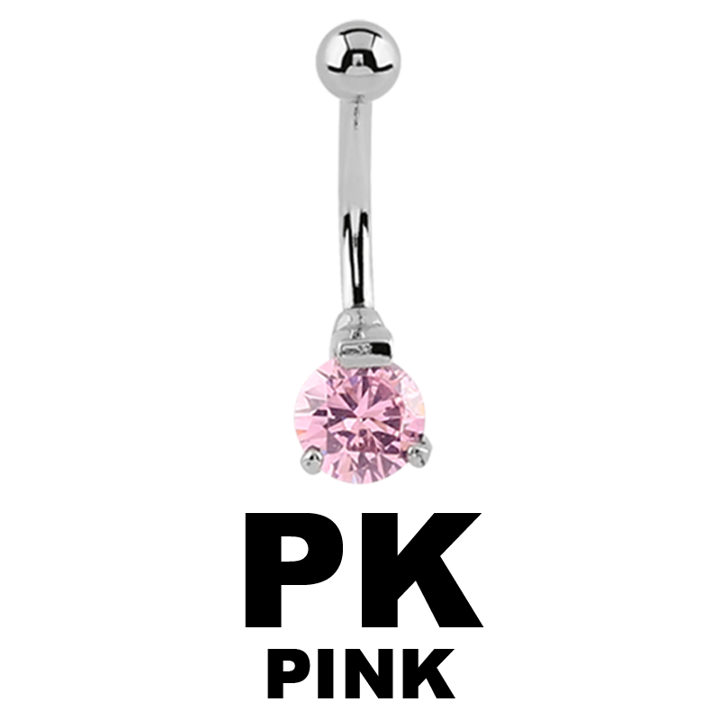 Internally Threaded Jewelled Steel Cast Bananabell Ombelico