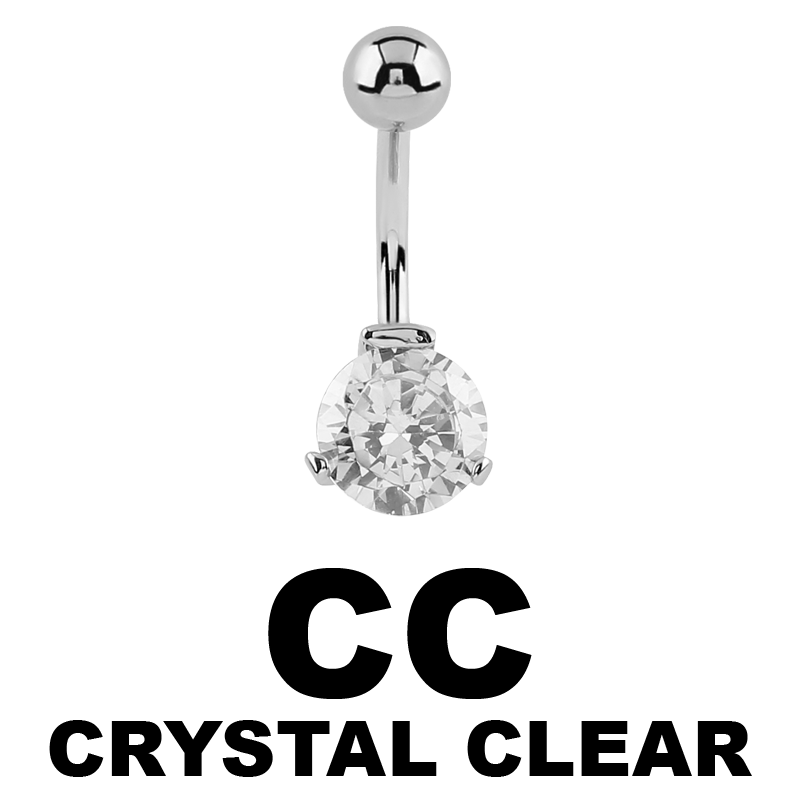 Internally Threaded Jewelled Steel Cast Bananabell Ombelico