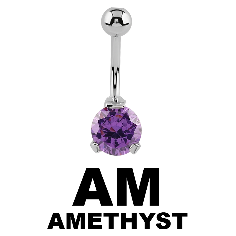 Internally Threaded Jewelled Steel Cast Bananabell Ombelico