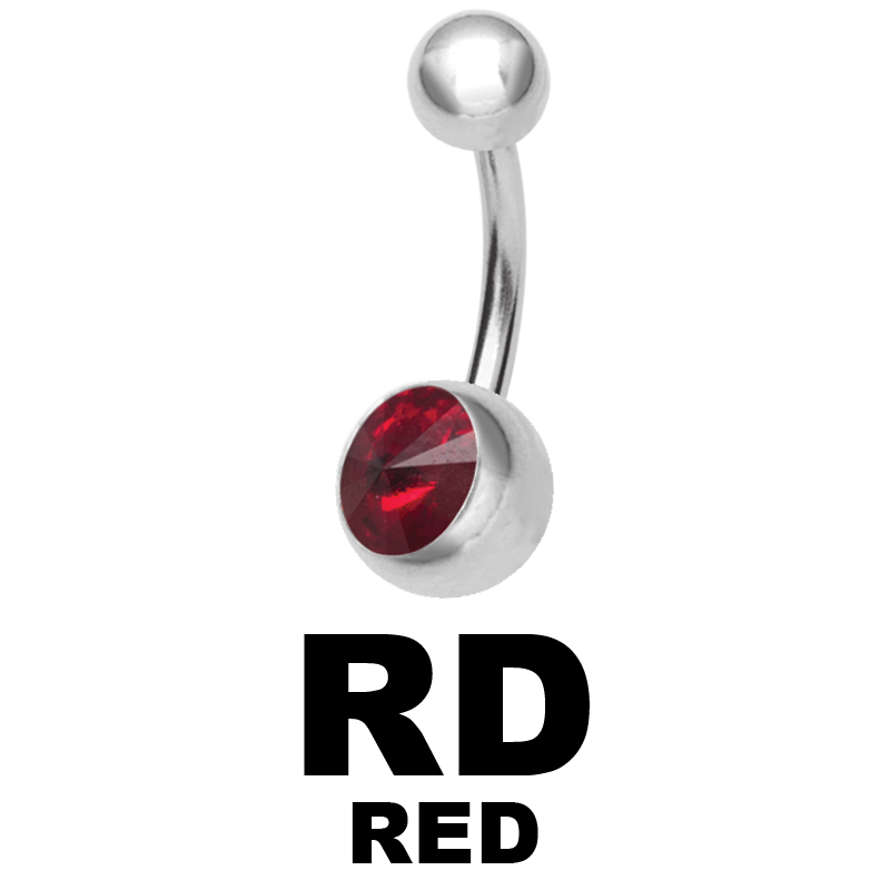 Single Jewelled Bananas with Mountain cut Crystal Ombelico