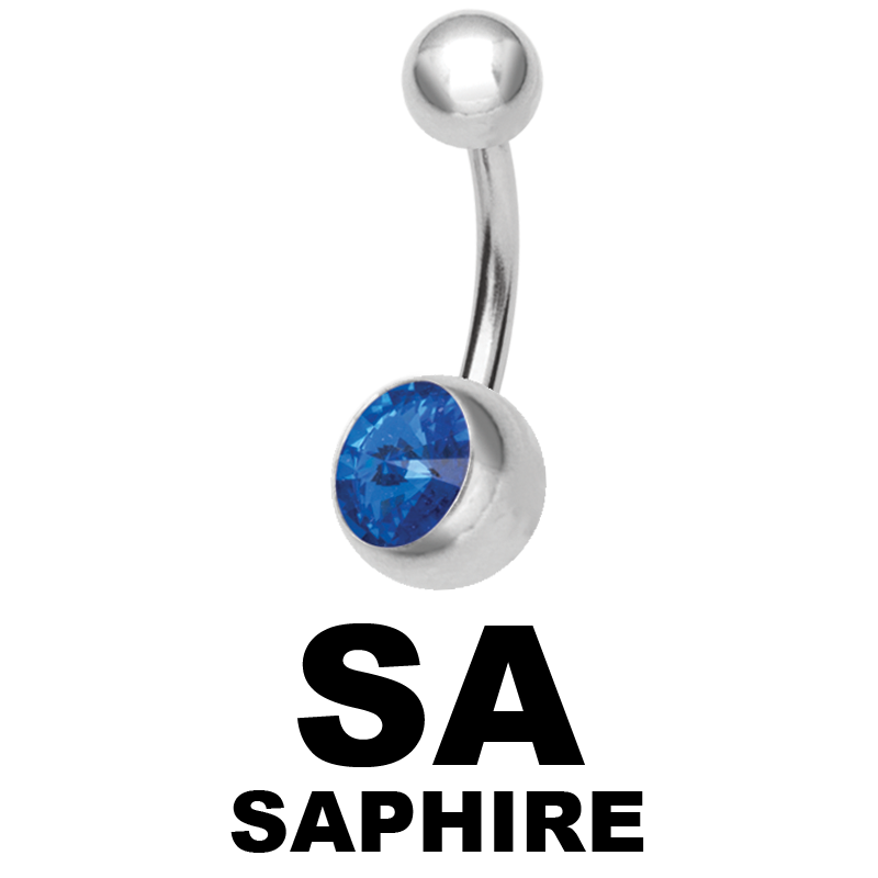 Single Jewelled Bananas with Mountain cut Crystal Ombelico