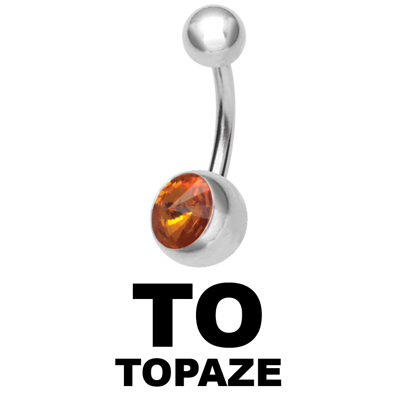 Single Jewelled Bananas with Mountain cut Crystal Ombelico