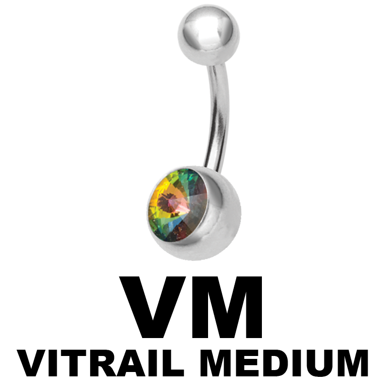 Single Jewelled Bananas with Mountain cut Crystal Ombelico