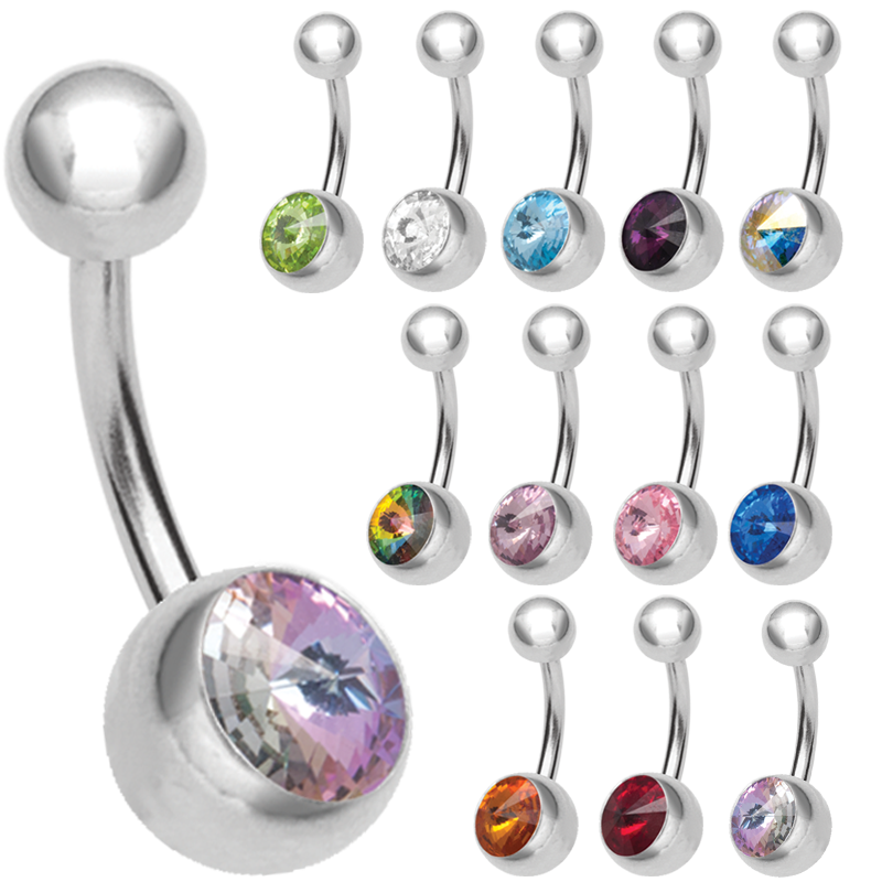 Single Jewelled Bananas with Mountain cut Crystal Ombelico