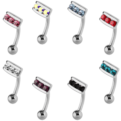 Surgical Steel Jewelled Eyebrow Bananabell Sopracciglio