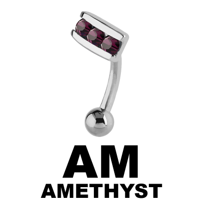 Surgical Steel Jewelled Eyebrow Bananabell Sopracciglio