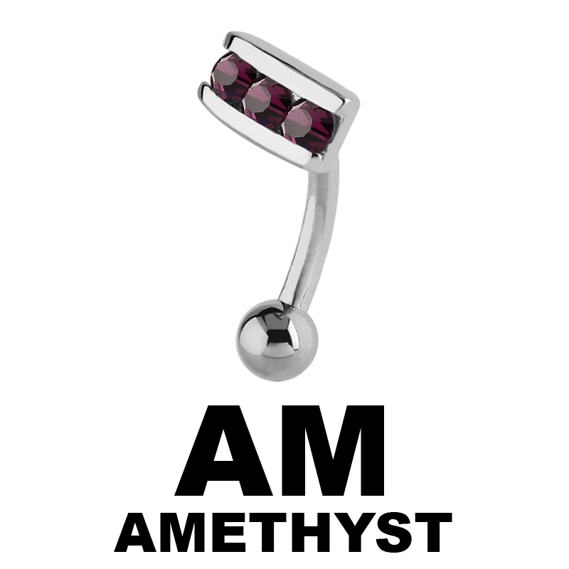 Surgical Steel Jewelled Eyebrow Bananabell Sopracciglio