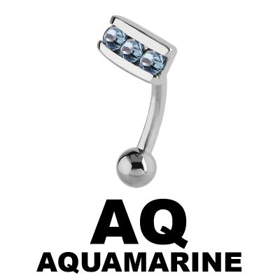 Surgical Steel Jewelled Eyebrow Bananabell Sopracciglio