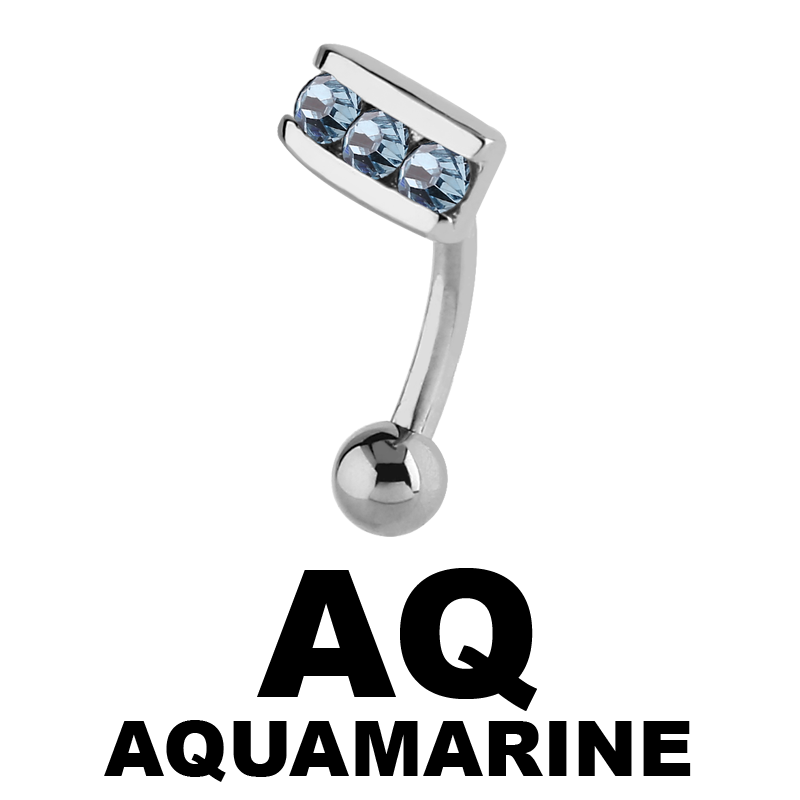 Surgical Steel Jewelled Eyebrow Bananabell Sopracciglio