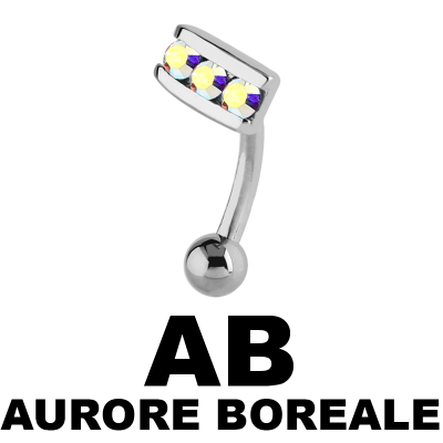 Surgical Steel Jewelled Eyebrow Bananabell Sopracciglio