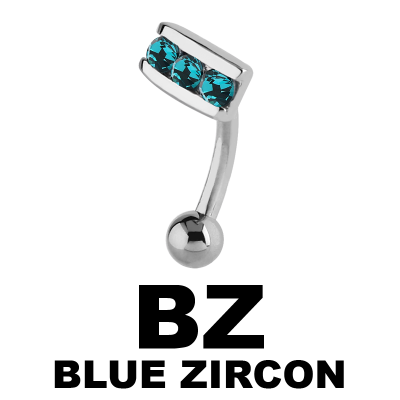 Surgical Steel Jewelled Eyebrow Bananabell Sopracciglio