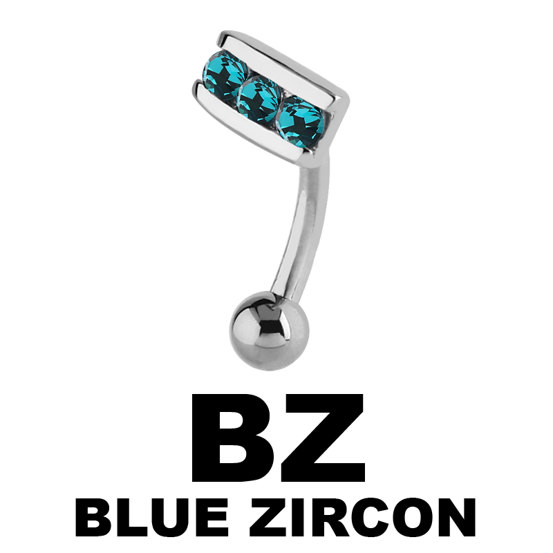 Surgical Steel Jewelled Eyebrow Bananabell Sopracciglio