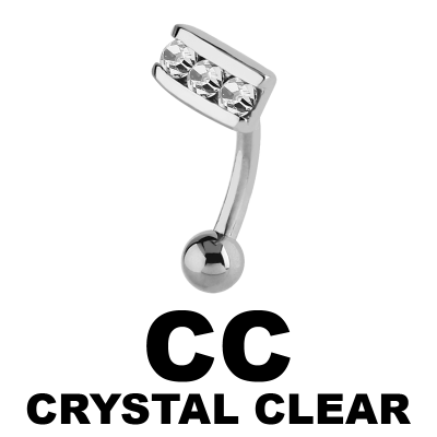 Surgical Steel Jewelled Eyebrow Bananabell Sopracciglio