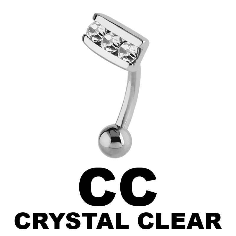 Surgical Steel Jewelled Eyebrow Bananabell Sopracciglio