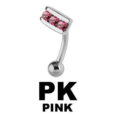 Surgical Steel Jewelled Eyebrow Bananabell Sopracciglio