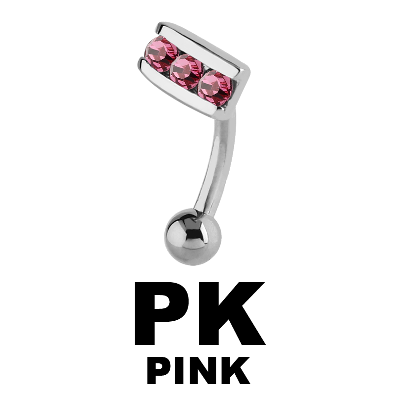 Surgical Steel Jewelled Eyebrow Bananabell Sopracciglio