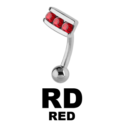 Surgical Steel Jewelled Eyebrow Bananabell Sopracciglio