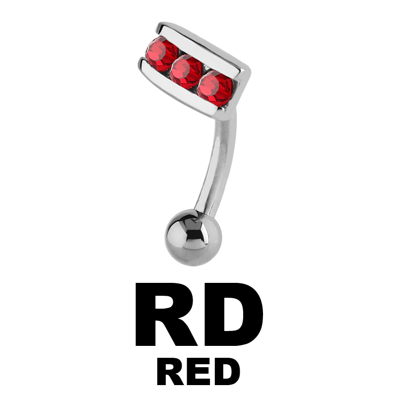 Surgical Steel Jewelled Eyebrow Bananabell Sopracciglio