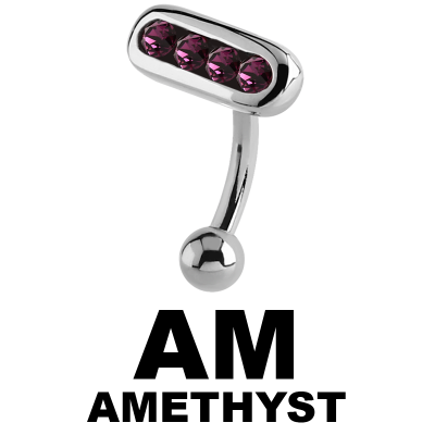 Surgical Steel Jewelled Eyebrow Bananabell Sopracciglio
