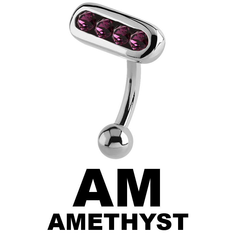 Surgical Steel Jewelled Eyebrow Bananabell Sopracciglio