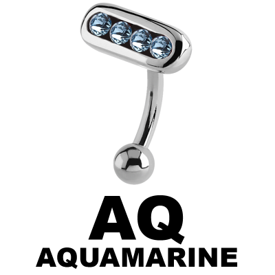 Surgical Steel Jewelled Eyebrow Bananabell Sopracciglio