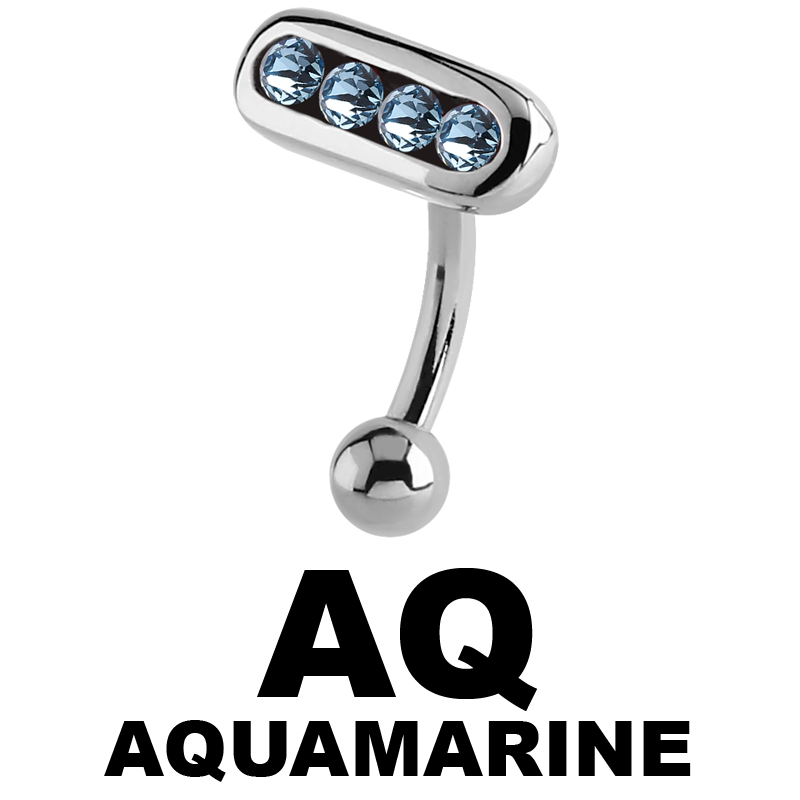 Surgical Steel Jewelled Eyebrow Bananabell Sopracciglio