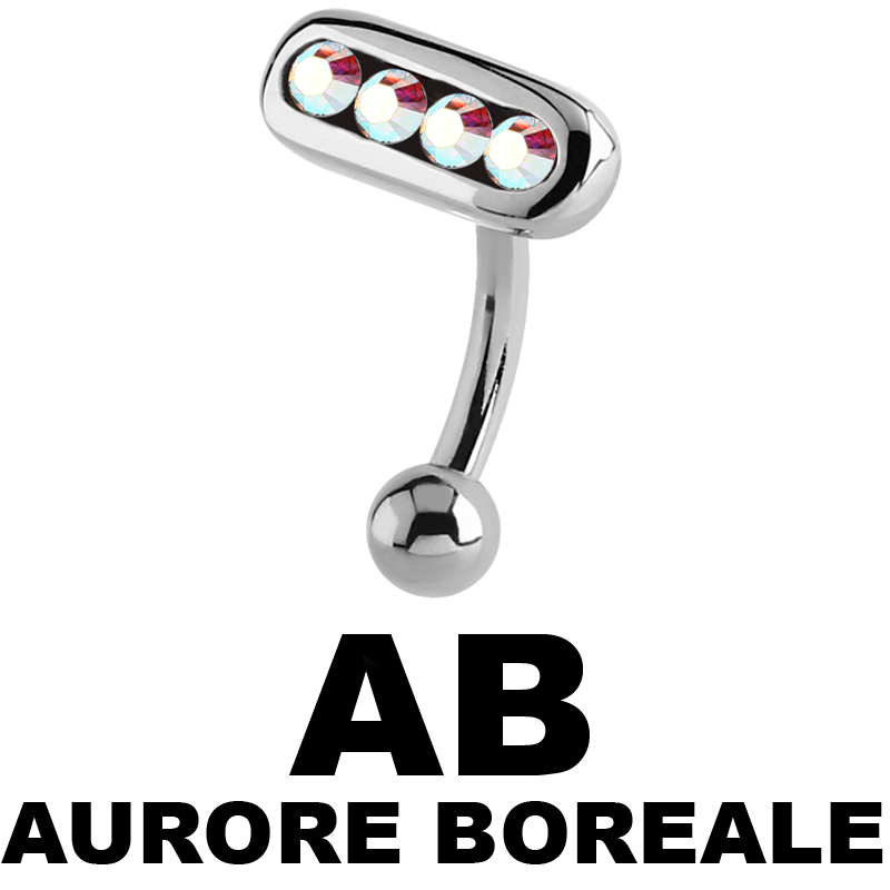 Surgical Steel Jewelled Eyebrow Bananabell Sopracciglio