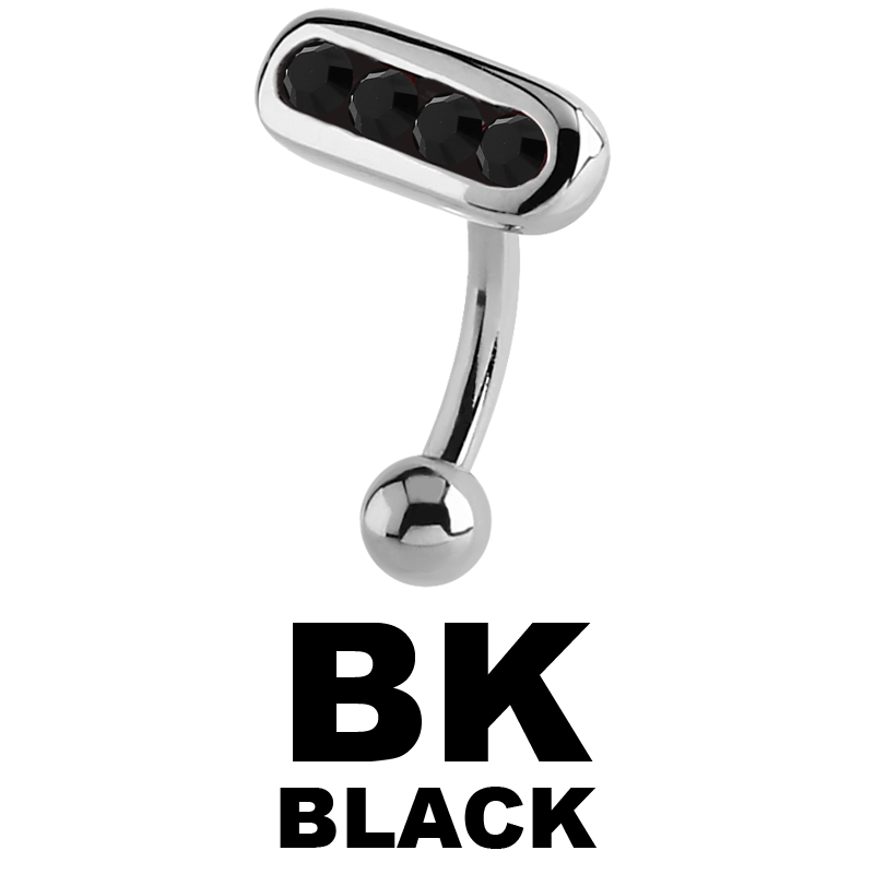 Surgical Steel Jewelled Eyebrow Bananabell Sopracciglio