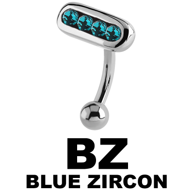 Surgical Steel Jewelled Eyebrow Bananabell Sopracciglio